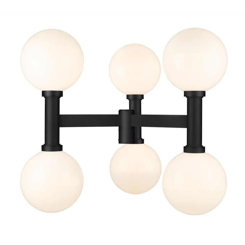 6 Light Outdoor Post Mount Fixture-White Opal