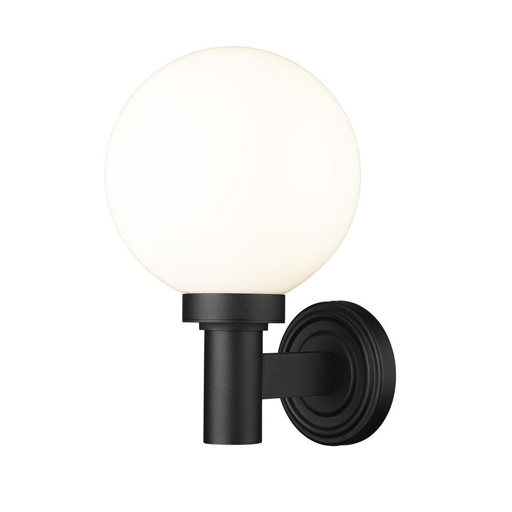 1 Light Outdoor Wall Light-White Opal