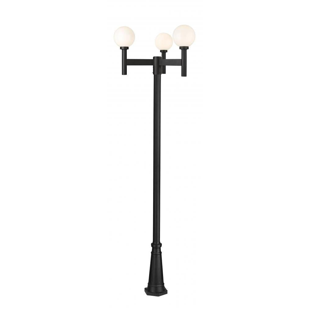 3 Light Outdoor Post Mounted Fixture-White Opal