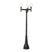 3 Light Outdoor Post Mount Fixture-White Opal