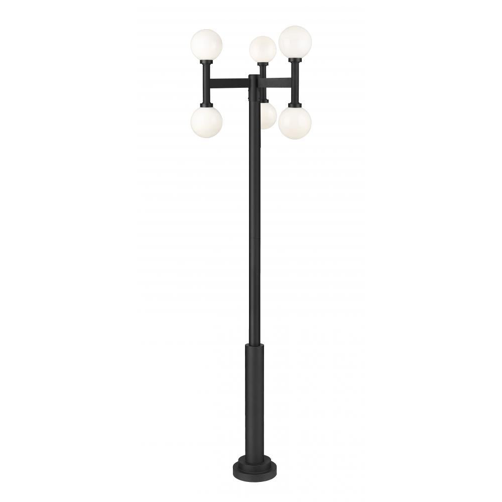 6 Light Outdoor Post Mount Fixture-White Opal