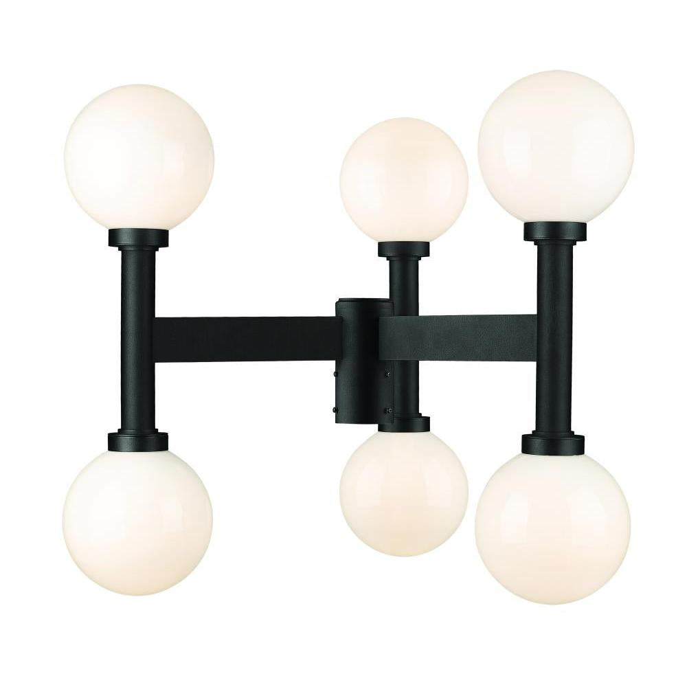 6 Light Outdoor Post Mount Fixture-White Opal