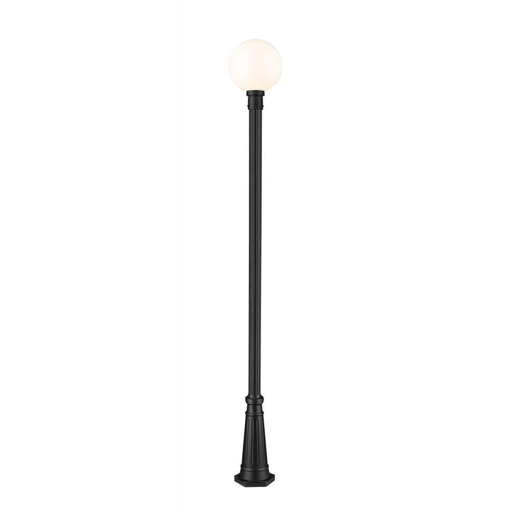1 Light Outdoor Post Mounted Fixture-White Opal