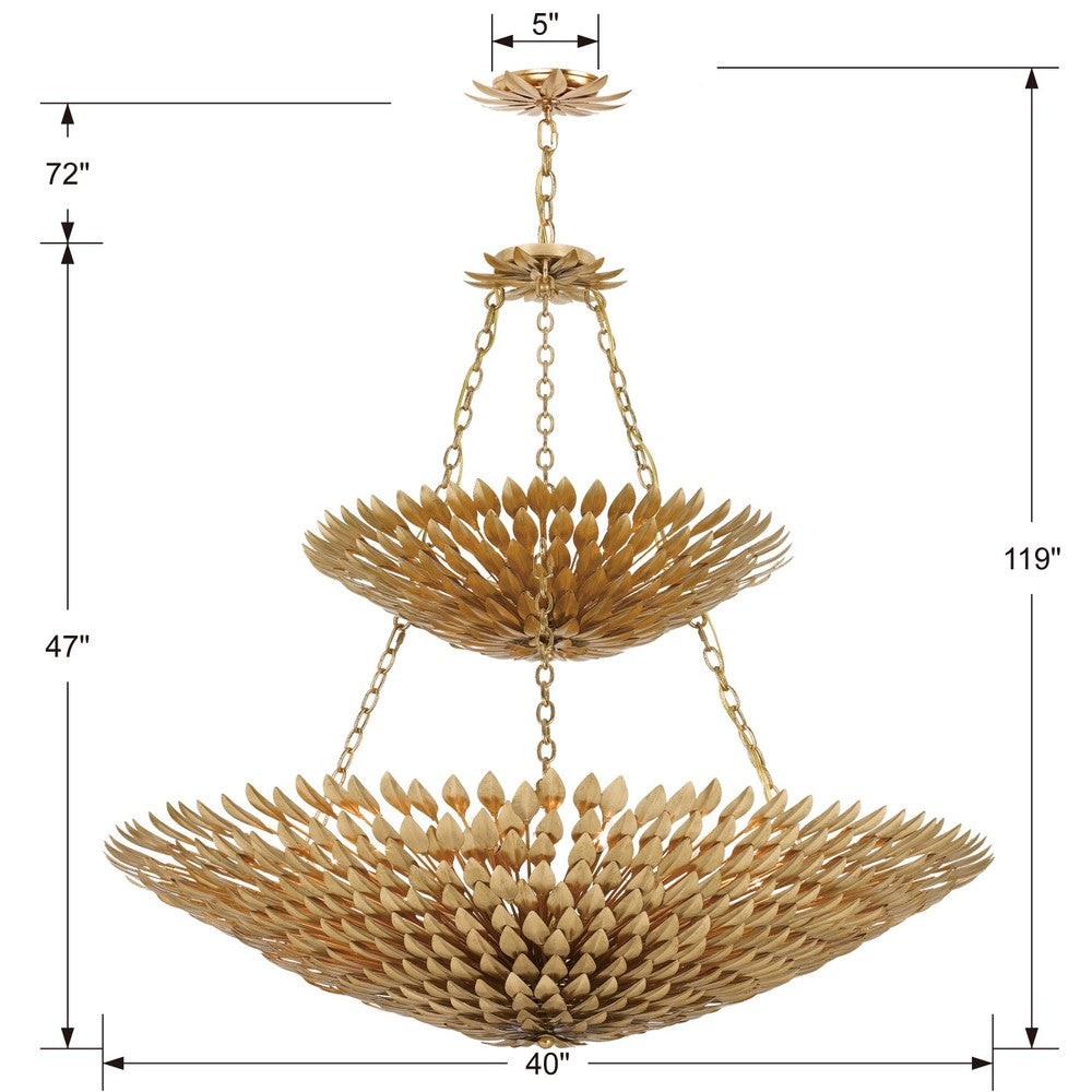 Crystorama BROCHE 599-GA Chandelier Contemporary - Antique Gold