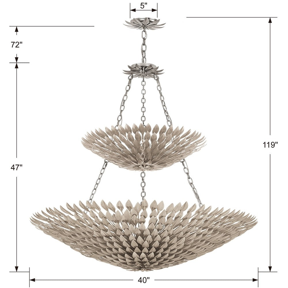 Crystorama BROCHE 599-SA Chandelier Contemporary - Antique Silver