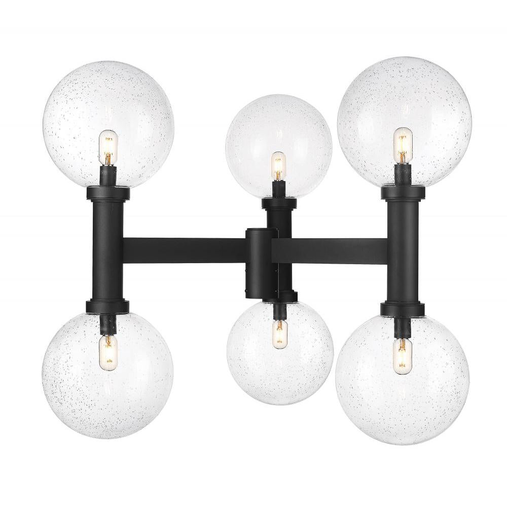 6 Light Outdoor Post Mount Fixture-Clear Seedy