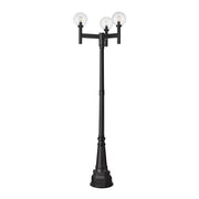 3 Light Outdoor Post Mount Fixture-Clear Seedy