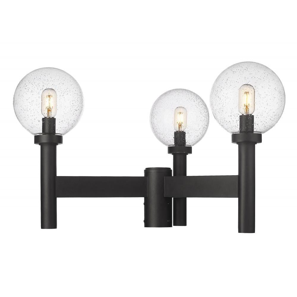 3 Light Outdoor Post Mount Fixture-Clear Seedy