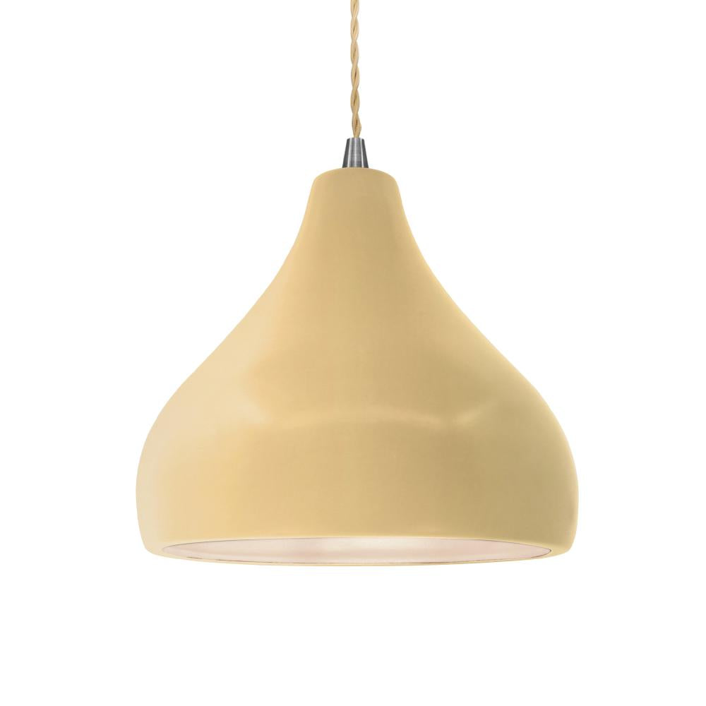 Justice Design Group RADIANCE CER-6563-MYLW-NCKL-BEIG-TWST-LED1-700 Pendant - Muted Yellow