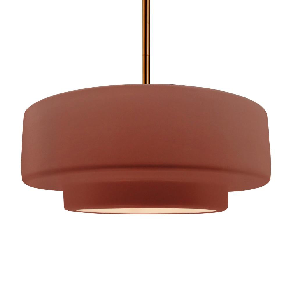 Justice Design Group RADIANCE CER-6545-CLAY-BRSS-RIGID-LED1-700 Pendant - Canyon Clay