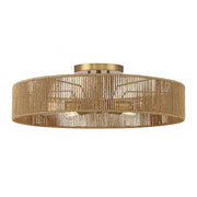 Ashe 5-Light Ceiling Light in Warm Brass and Rope
