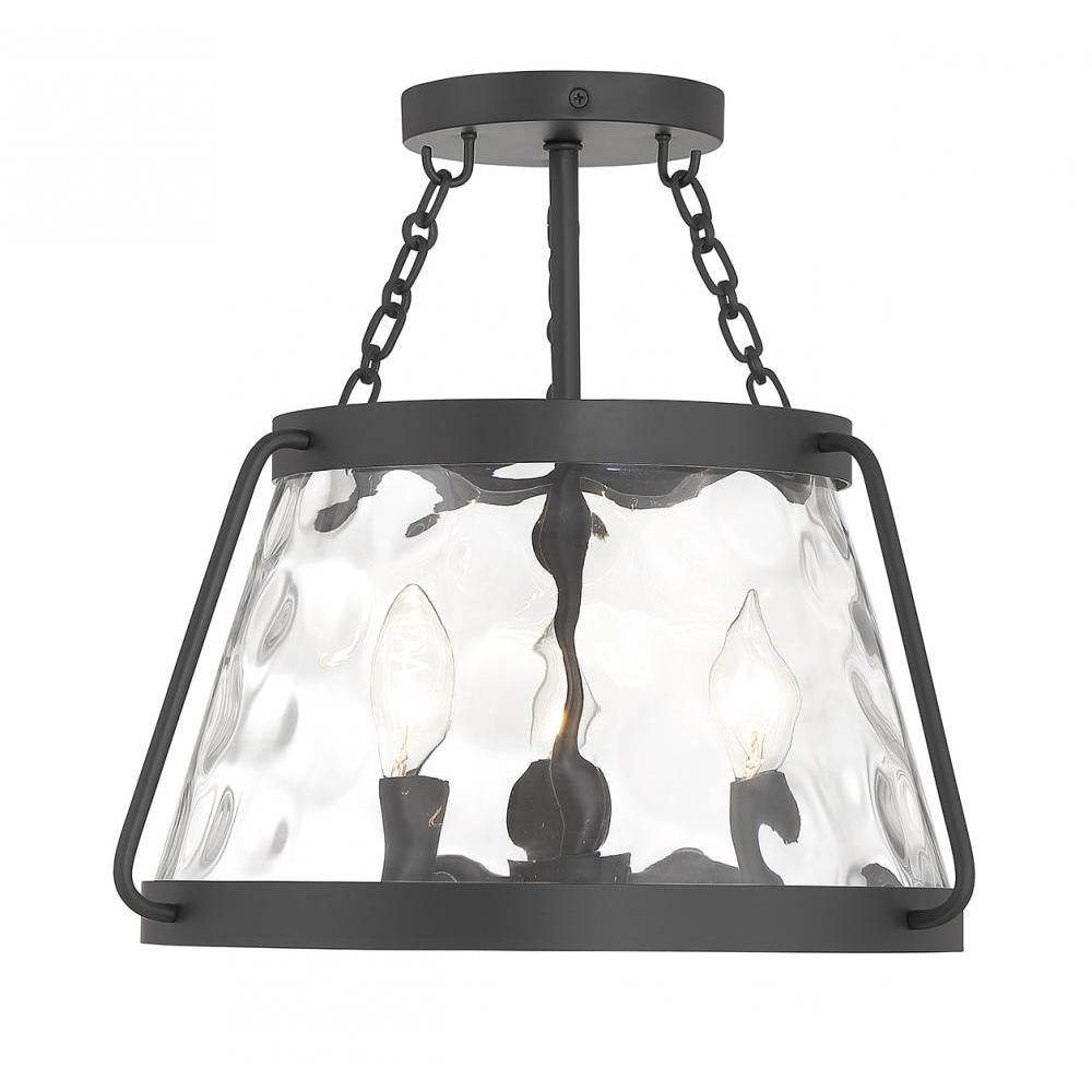 Crawford 3-Light Ceiling Light in Matte Black