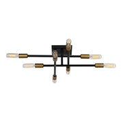 Lyrique 8-Light Ceiling Light in Bronze with Brass Accents