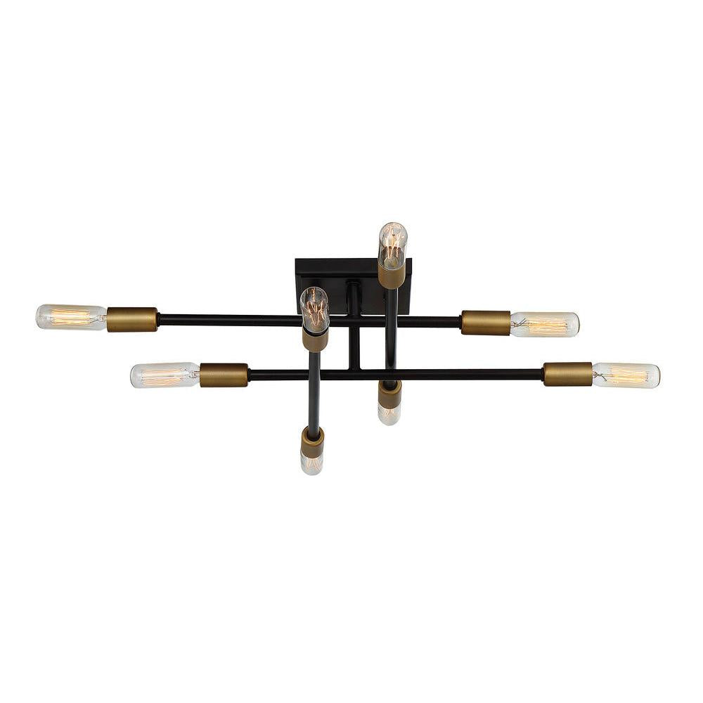 Lyrique 8-Light Ceiling Light in Bronze with Brass Accents