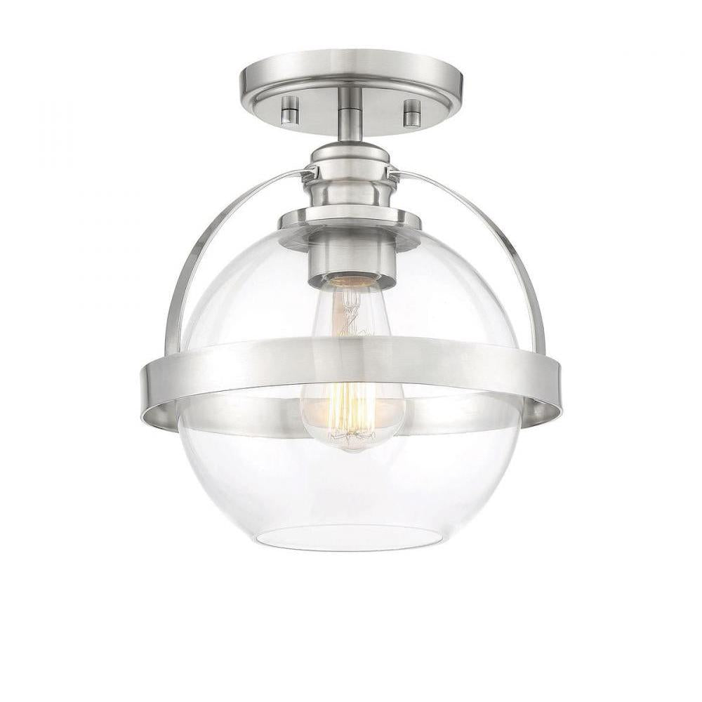 Pendleton 1-Light Ceiling Light in Satin Nickel