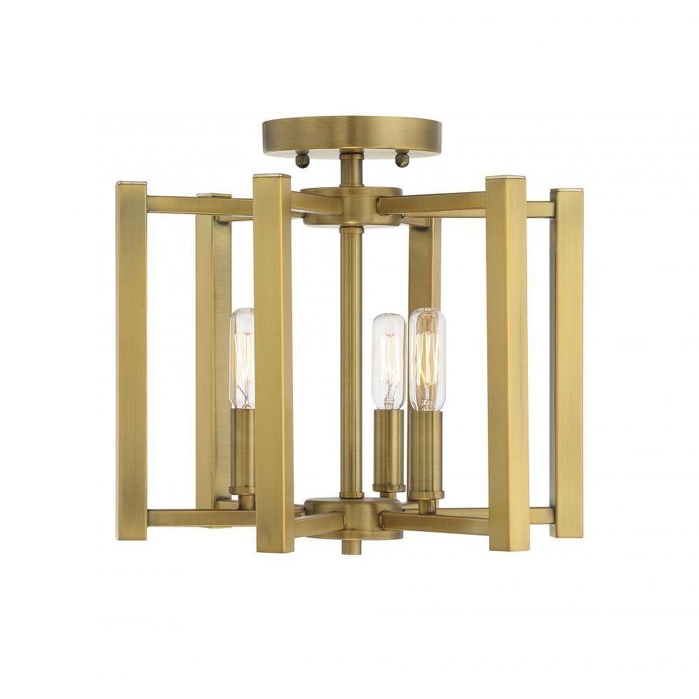 Benson 3-Light Ceiling Light in Warm Brass