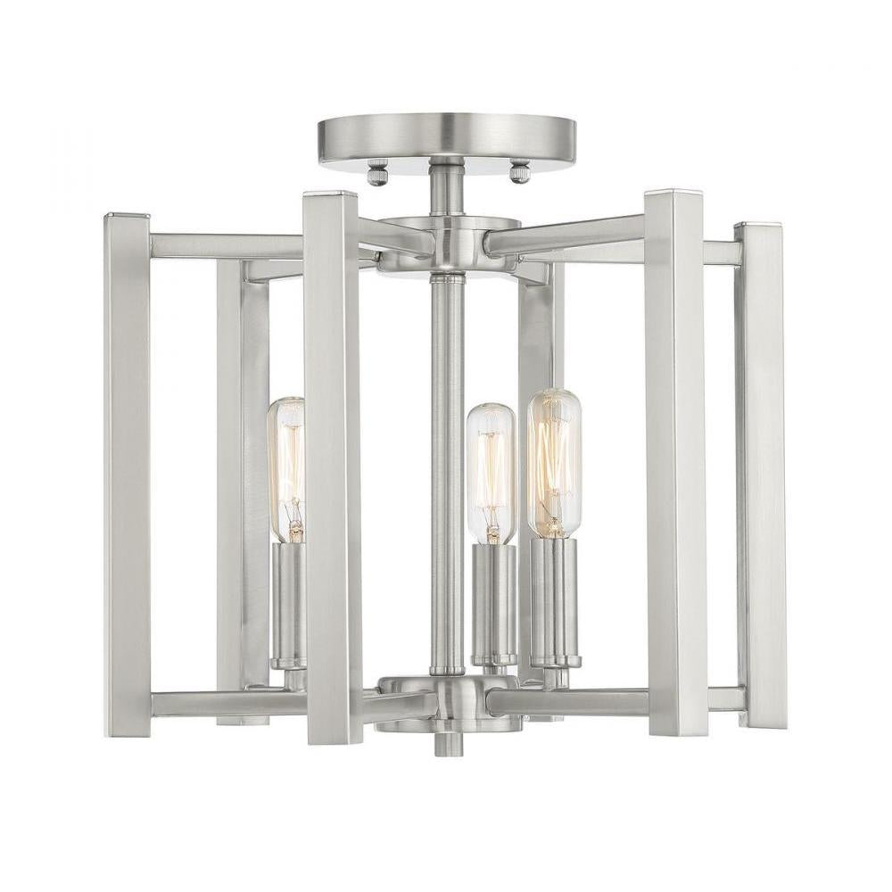 Benson 3-Light Ceiling Light in Satin Nickel