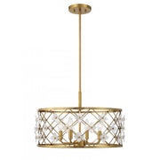 Bailey 4-Light Convertible Semi-Flush or Pendant in Warm Brass