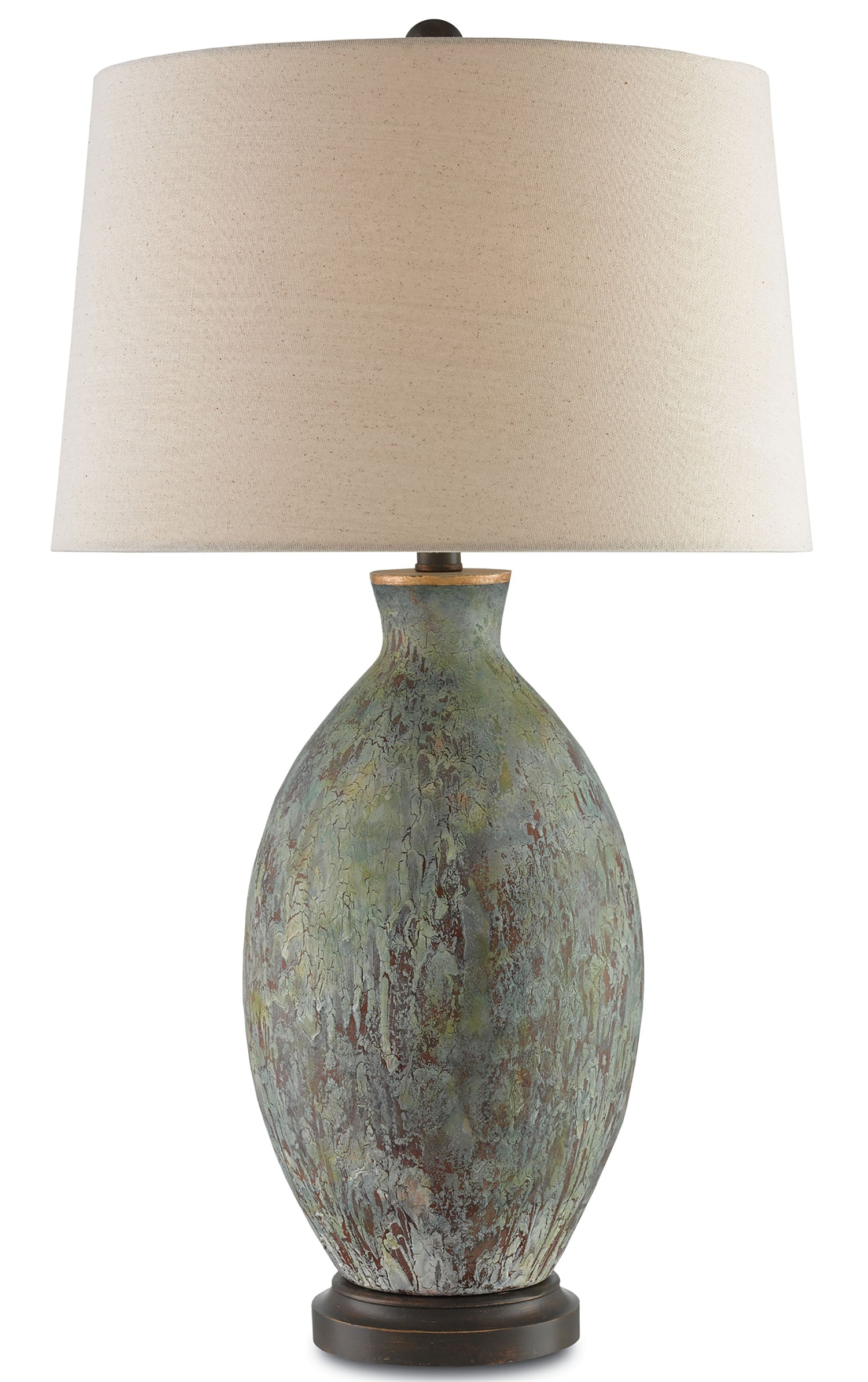 Currey and Company 6000-0050 Remi Table Lamp - Green, Dark Red, Bronze Gold