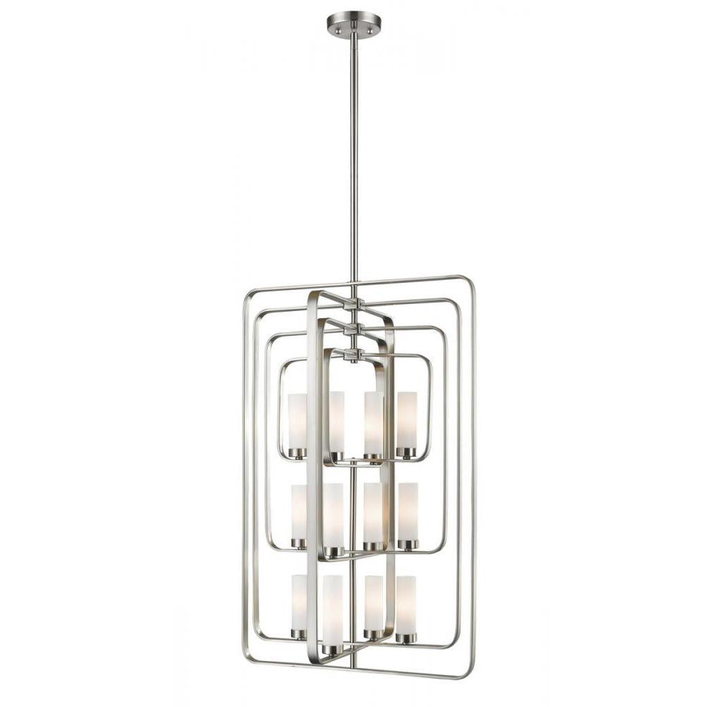 12 Light Chandelier-Matte Opal