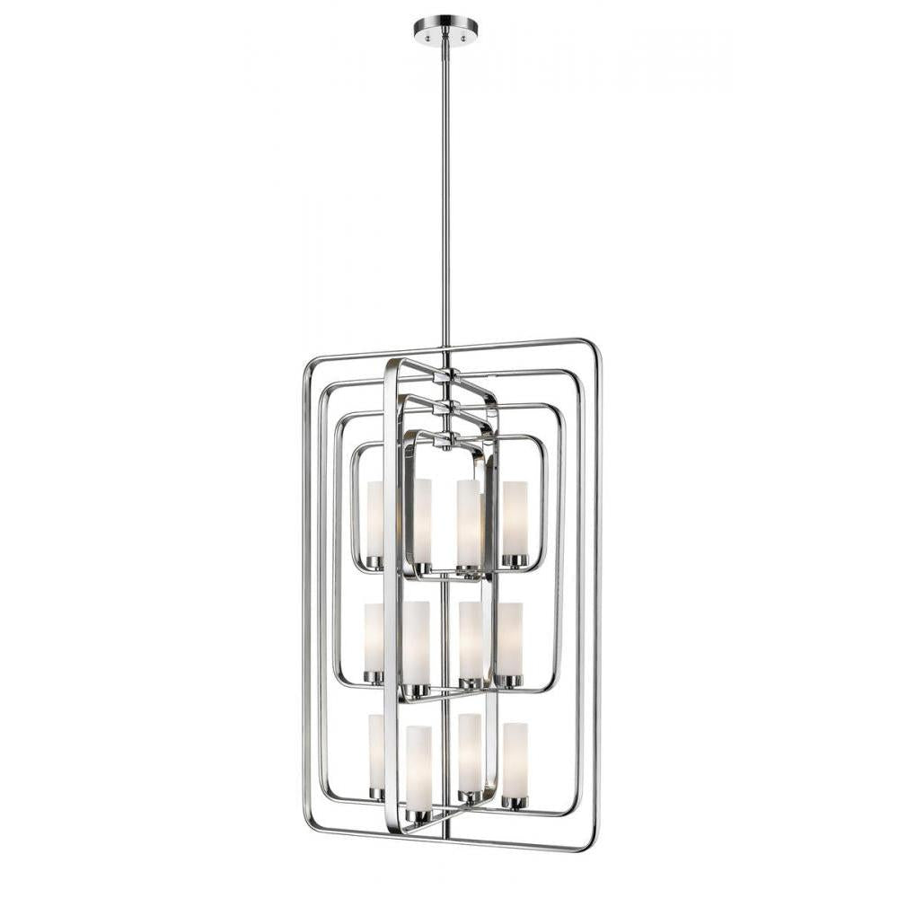 12 Light Chandelier-Matte Opal