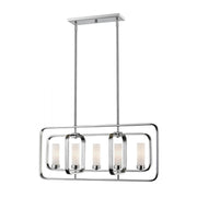 5 Light Linear Chandelier-Matte Opal