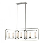 7 Light Linear Chandelier-Matte Opal