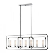 7 Light Linear Chandelier-Matte Opal