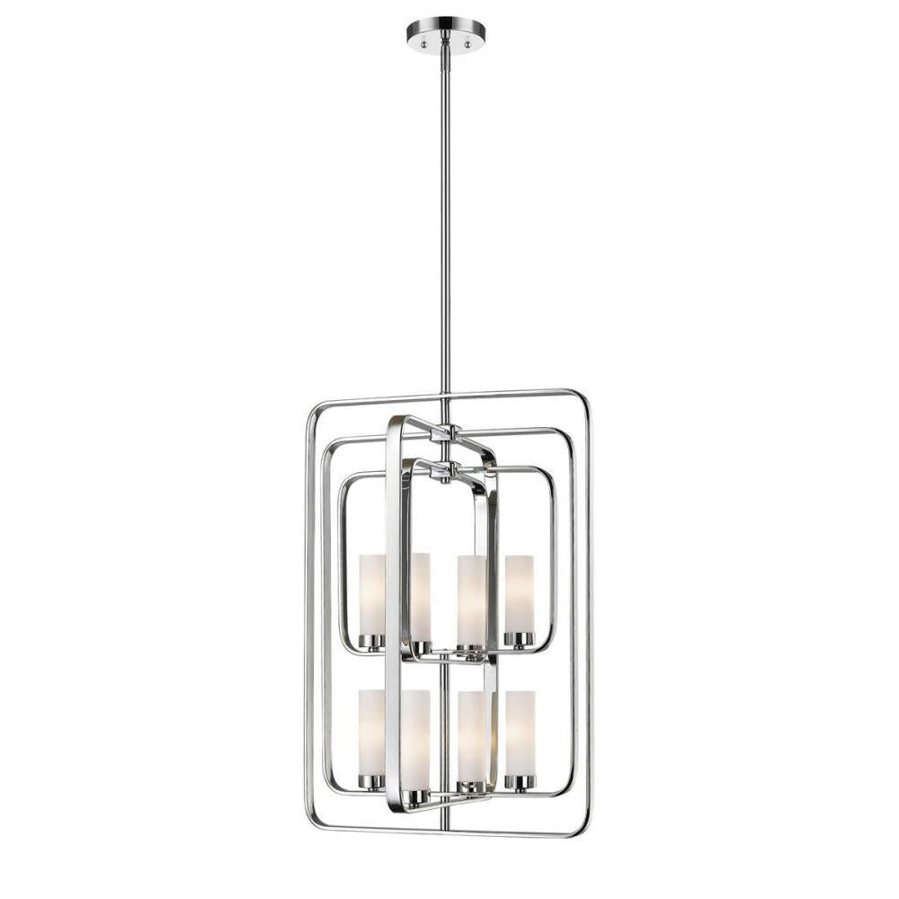 8 Light Chandelier-Matte Opal