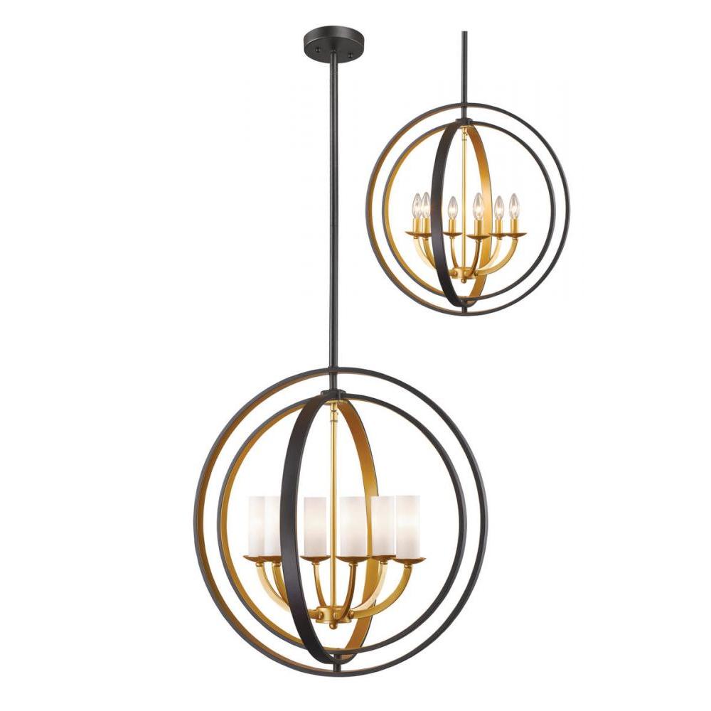 6 Light Chandelier-Matte Opal