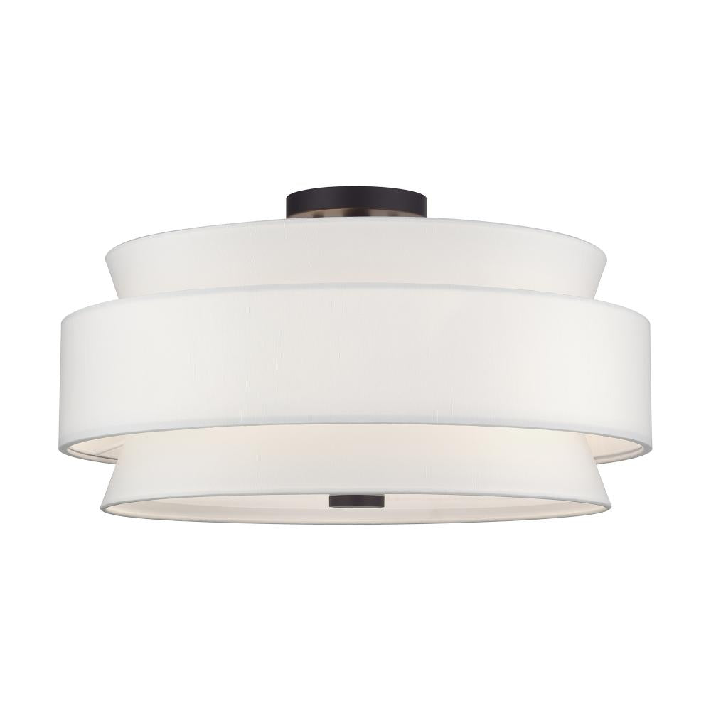 Livex Lighting FONTANA 60028-07 Semi Flush Mt Mid Century Modern - Bronze