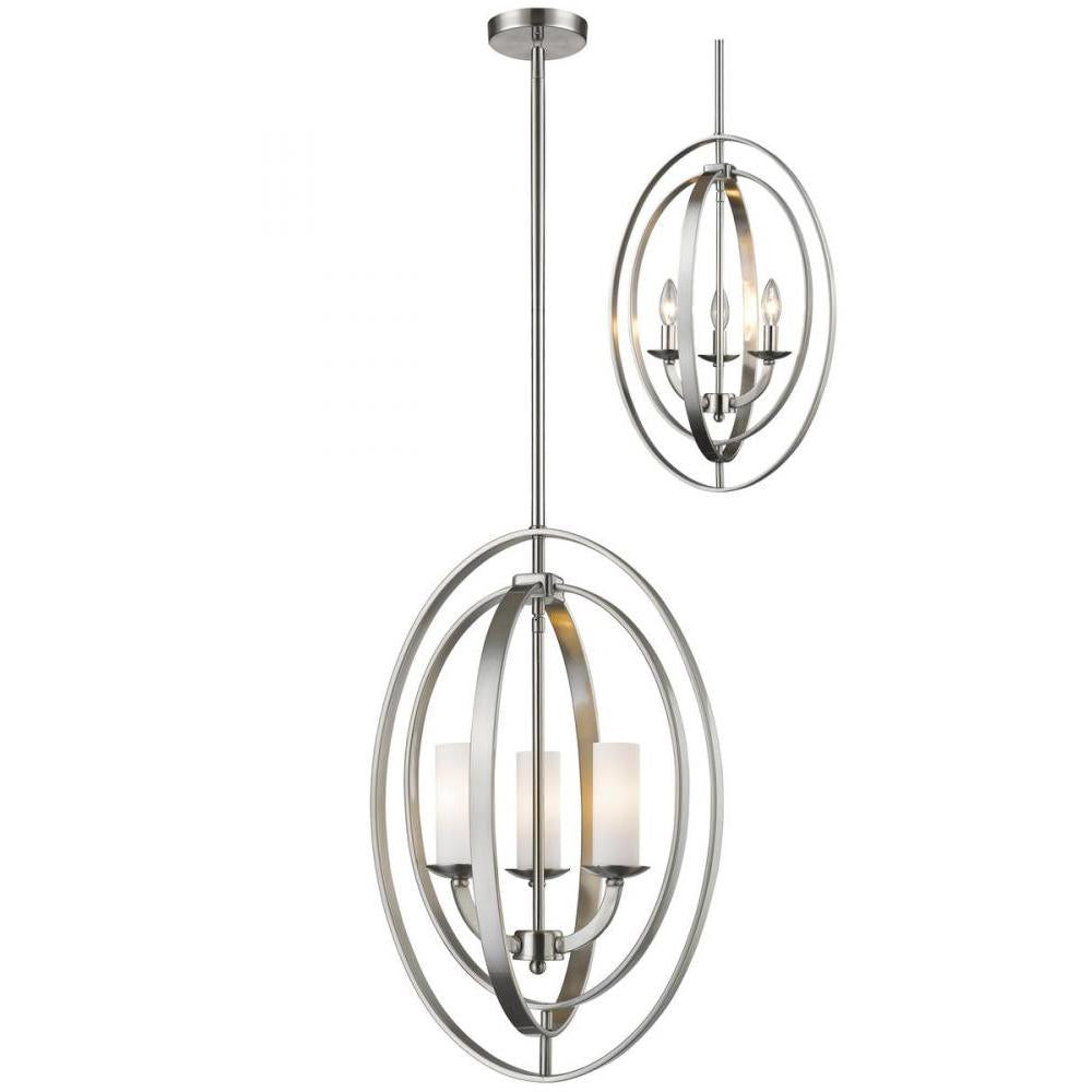 3 Light Chandelier-Matte Opal