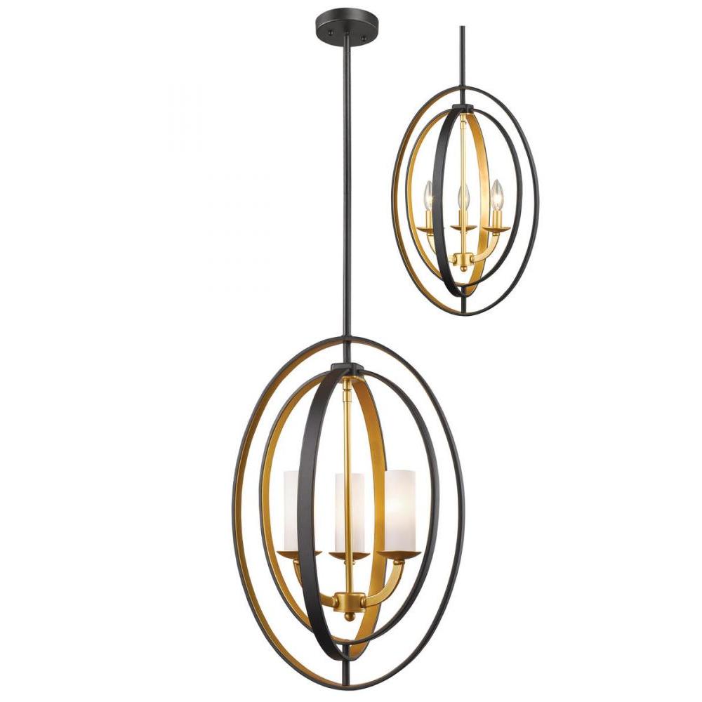 3 Light Chandelier-Matte Opal