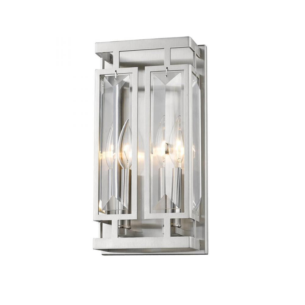2 Light Wall Sconce-Clear