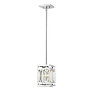 1 Light Pendant-Clear + Chrome