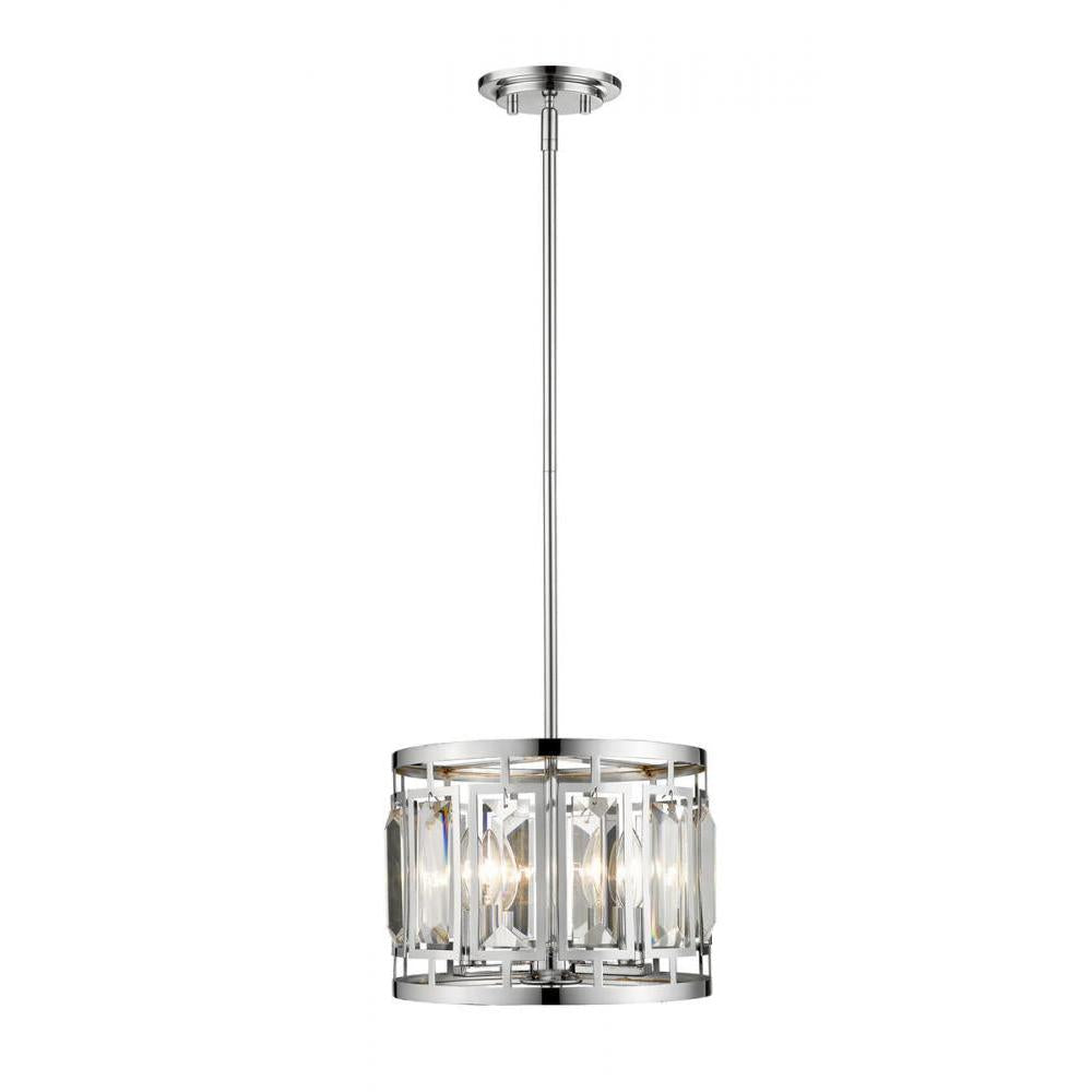 3 Light Pendant-Clear + Chrome