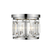 3 Light Flush Mount Light-Clear + Chrome