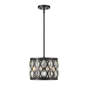 3 Light Chandelier-Matte Black