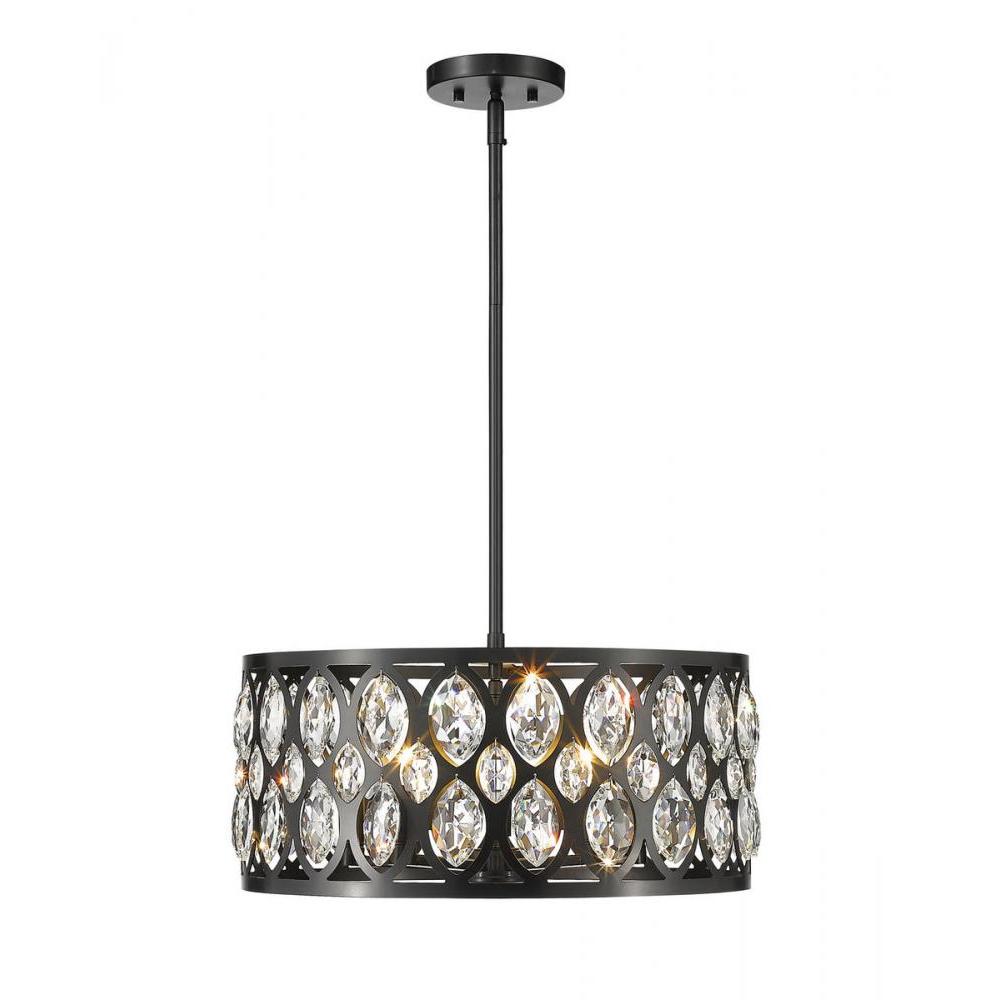 5 Light Chandelier-Matte Black