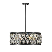 6 Light Chandelier-Matte Black