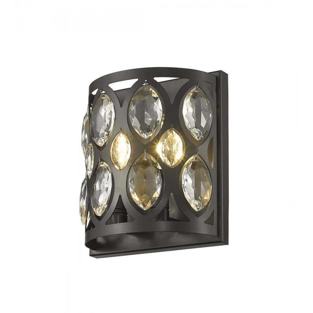 2 Light Wall Sconce-Matte Black