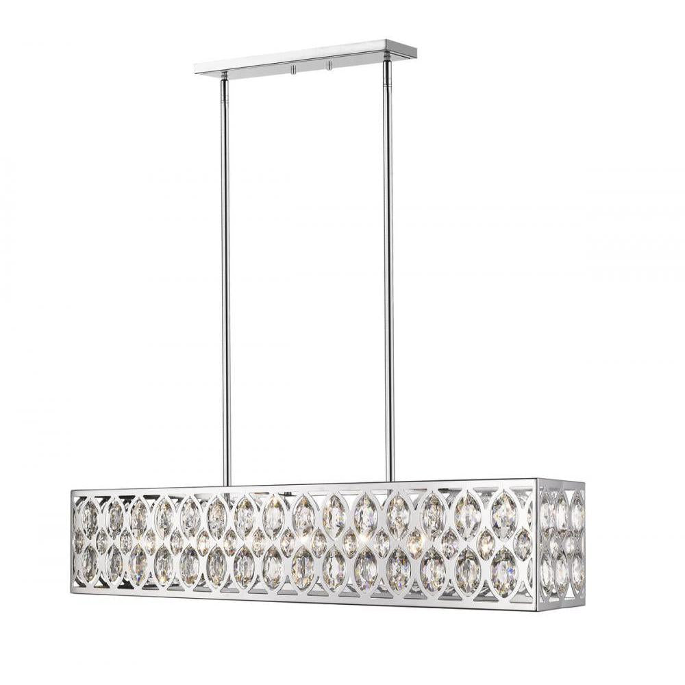 7 Light Linear Chandelier-Chrome