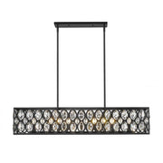 7 Light Linear Chandelier-Matte Black