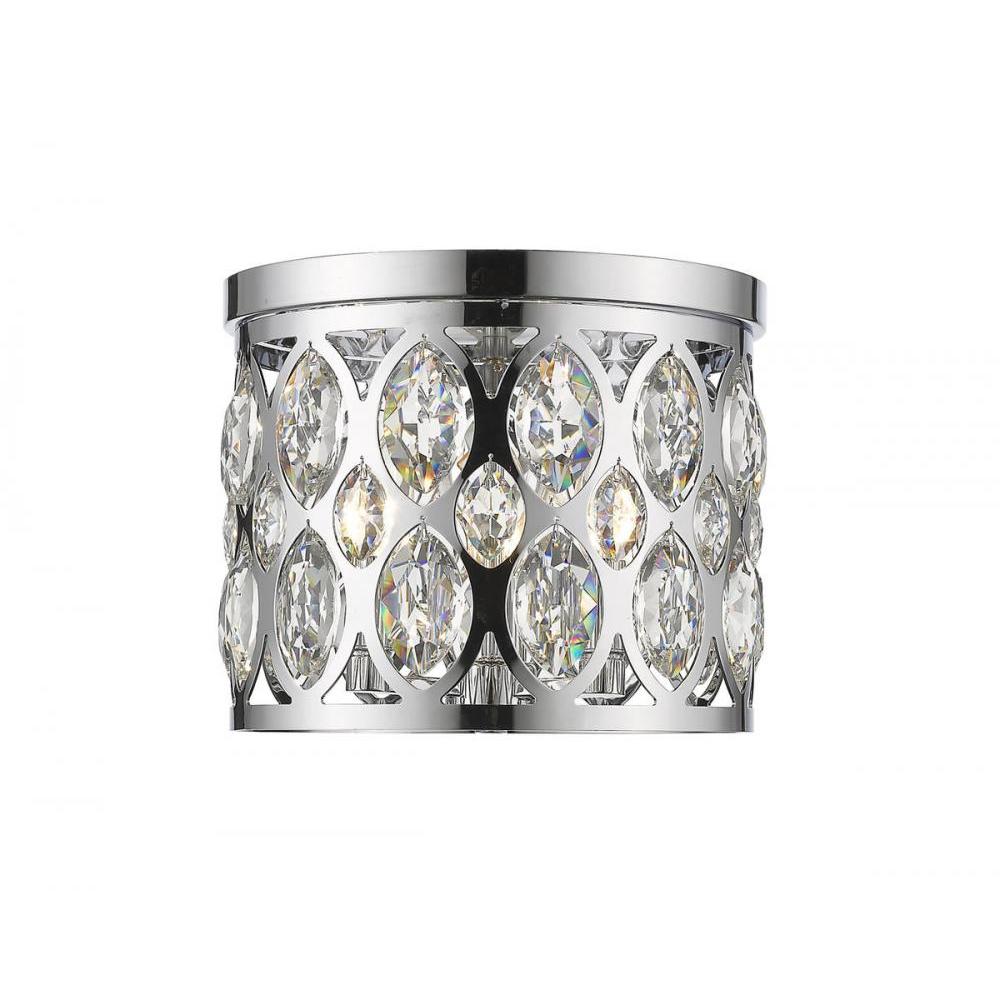 3 Light Flush Mount Light-Chrome
