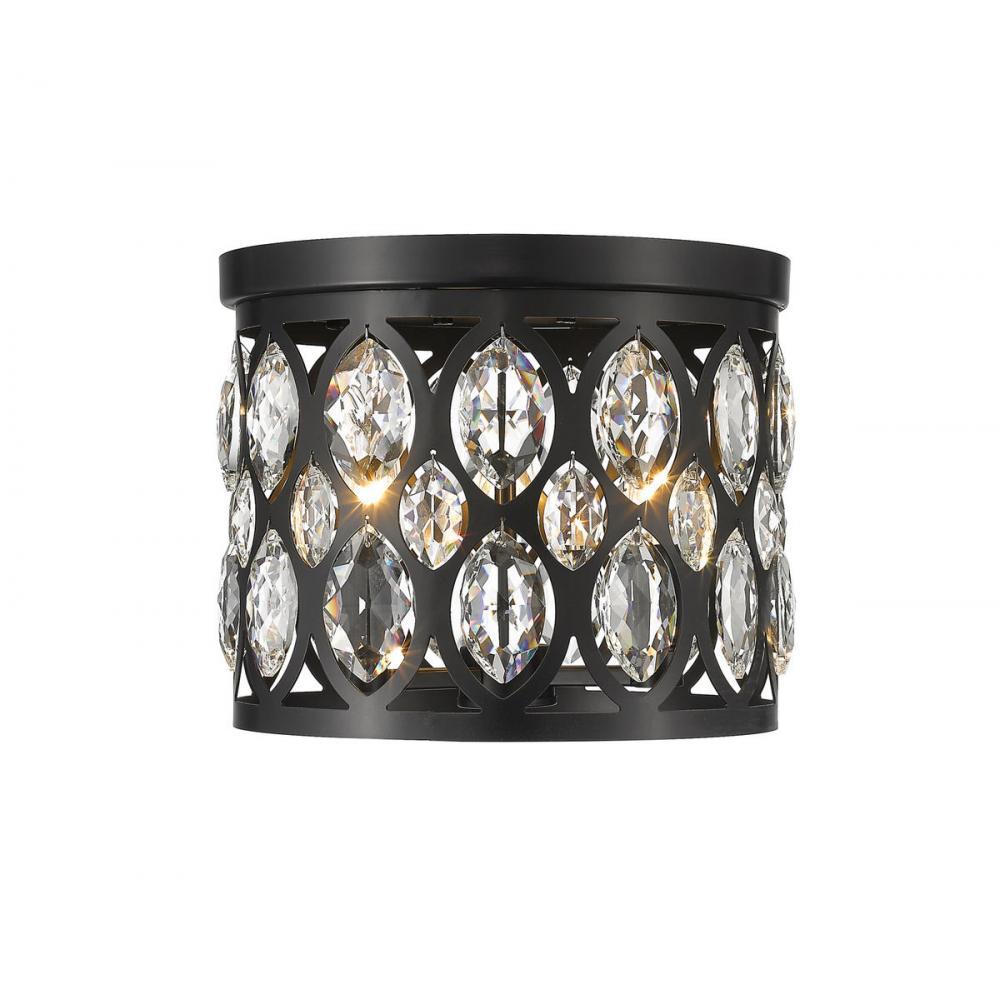 3 Light Flush Mount Light-Matte Black