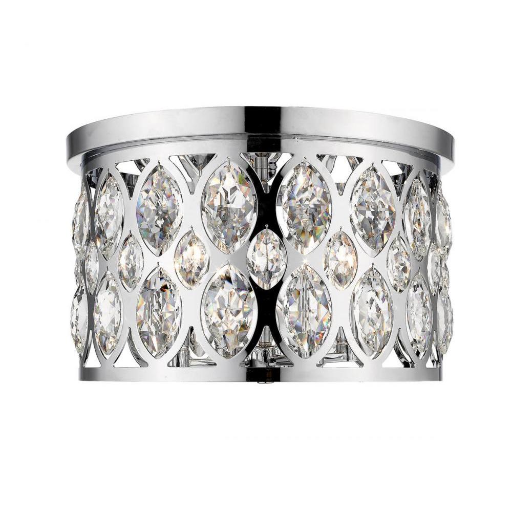 4 Light Flush Mount Light-Chrome