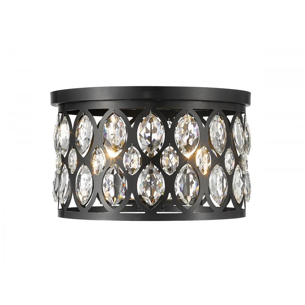 4 Light Flush Mount Light-Matte Black