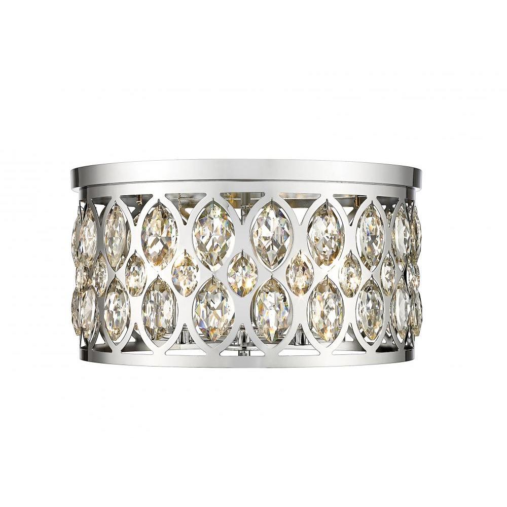 5 Light Flush Mount Light-Chrome