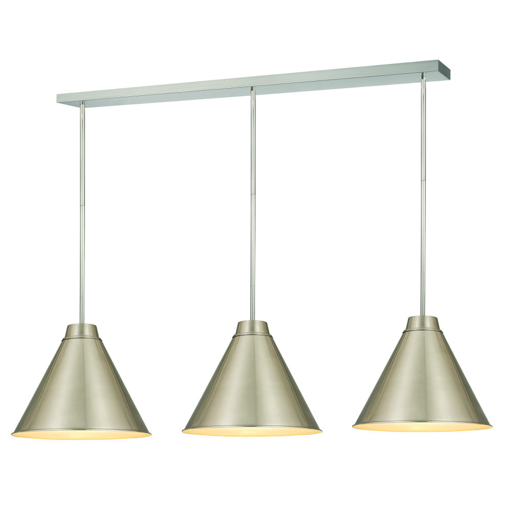 3 Light Pendant-Brushed Nickel