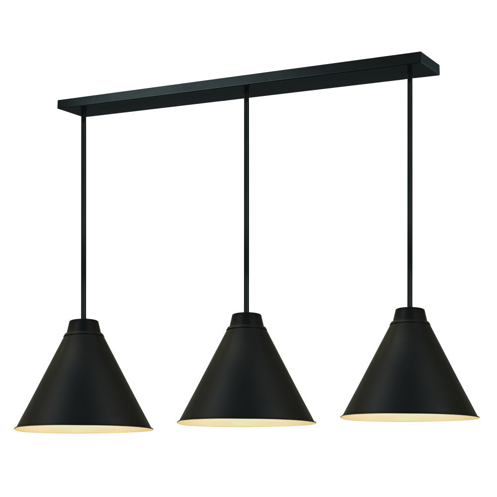 3 Light Pendant-Matte Black